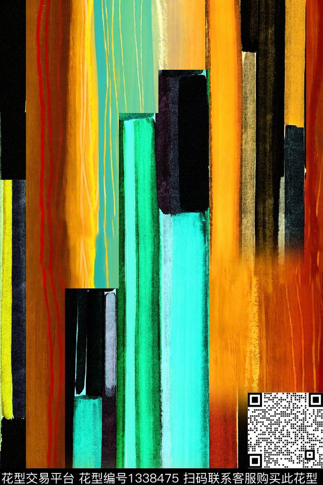 油画几何几何秋冬华亿平台数码印花华亿平台下载（图片编号: 1338475） - 瓦栏（Walan）