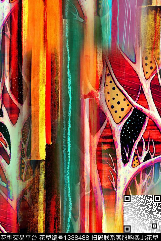 几何几何油画女装几何数码印花华亿平台下载（图片编号: 1338488） - 瓦栏（Walan）