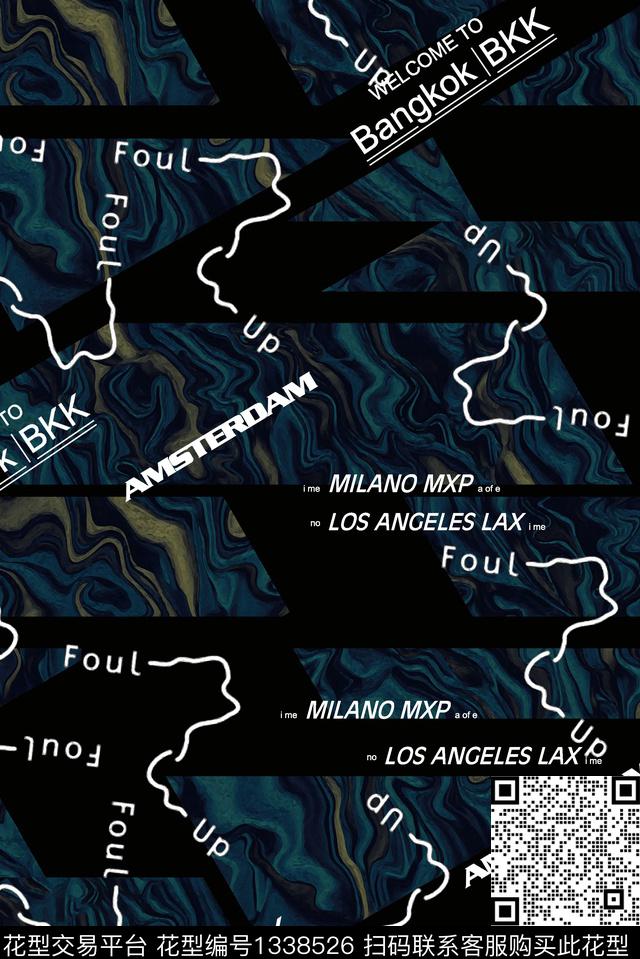 字母潮牌大牌风数码印花华亿平台下载（图片编号: 1338526） - 瓦栏（Walan）