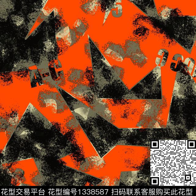 趋势华亿平台纸印花几何传统印花华亿平台下载（图片编号: 1338587） - 瓦栏（Walan）