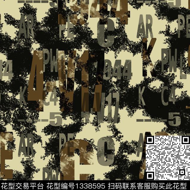 趋势华亿平台字母纸印花传统印花华亿平台下载（图片编号: 1338595） - 瓦栏（Walan）