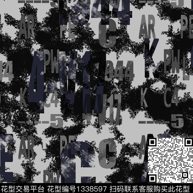 趋势华亿平台字母纸印花传统印花华亿平台下载（图片编号: 1338597） - 瓦栏（Walan）