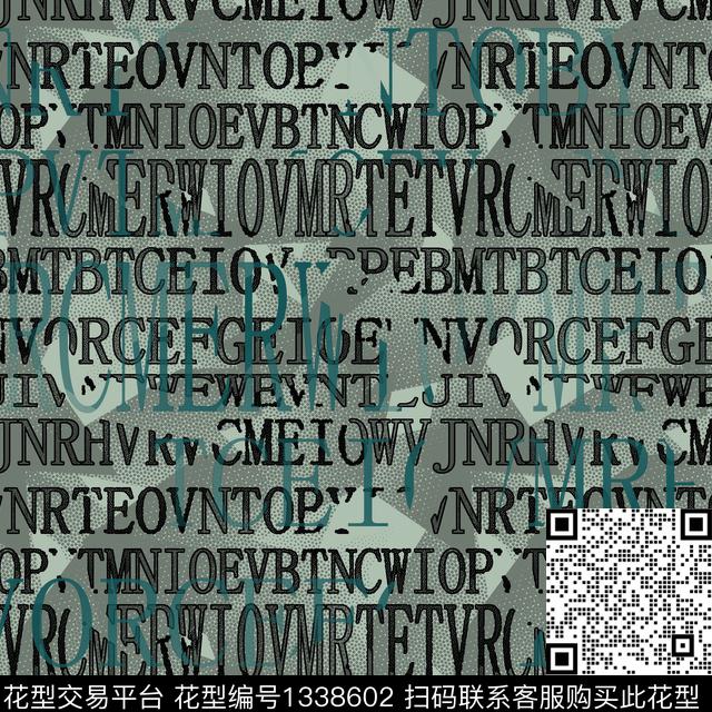 趋势华亿平台字母纸印花传统印花华亿平台下载（图片编号: 1338602） - 瓦栏（Walan）