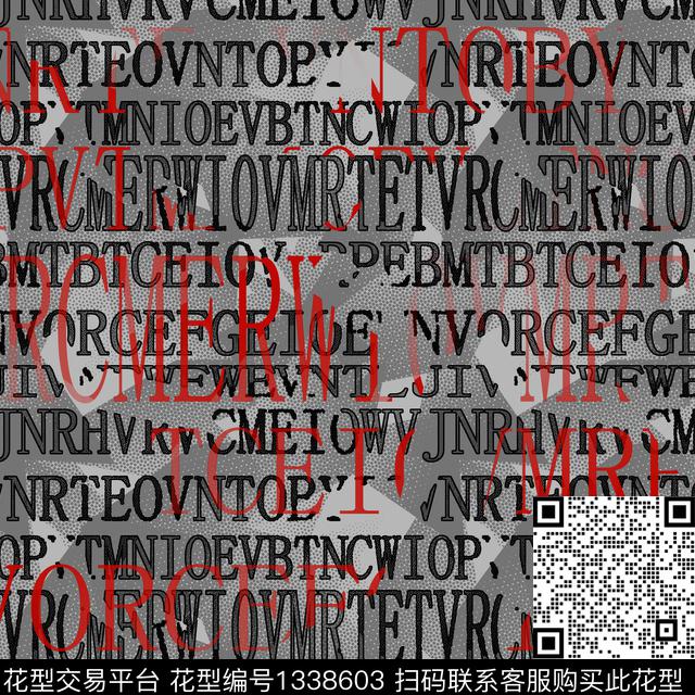 趋势华亿平台字母纸印花传统印花华亿平台下载（图片编号: 1338603） - 瓦栏（Walan）