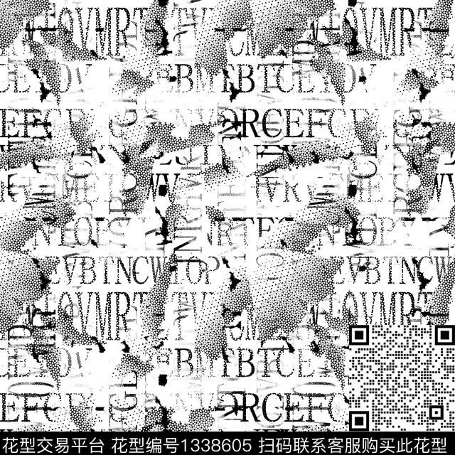 趋势华亿平台字母纸印花传统印花华亿平台下载（图片编号: 1338605） - 瓦栏（Walan）