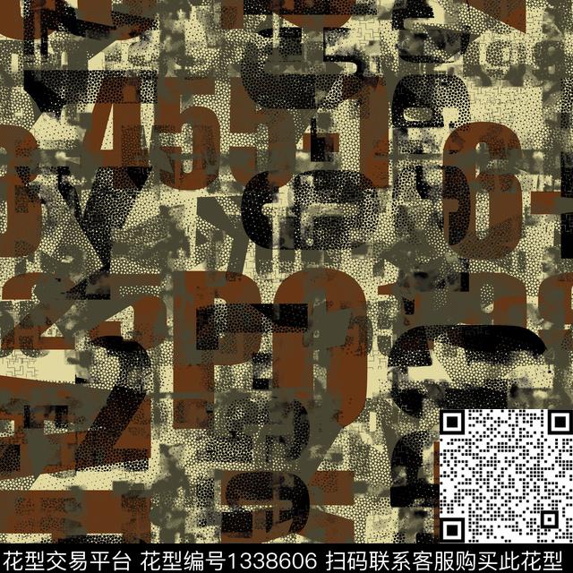 趋势华亿平台字母纸印花传统印花华亿平台下载（图片编号: 1338606） - 瓦栏（Walan）