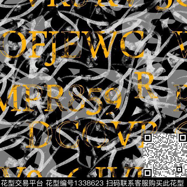 趋势华亿平台字母纸印花传统印花华亿平台下载（图片编号: 1338623） - 瓦栏（Walan）