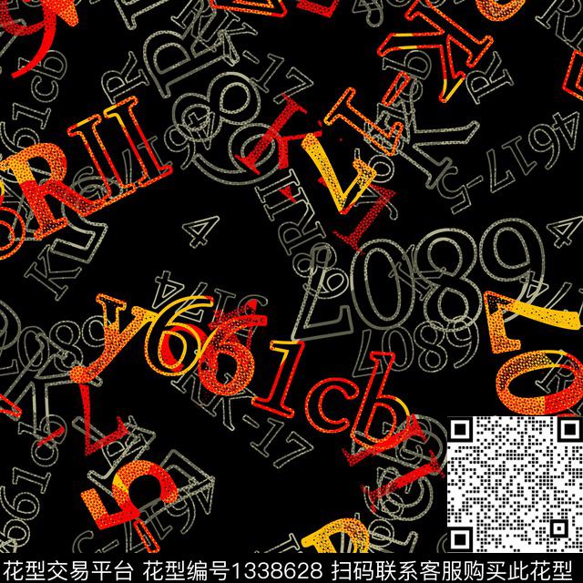 趋势华亿平台字母纸印花传统印花华亿平台下载（图片编号: 1338628） - 瓦栏（Walan）