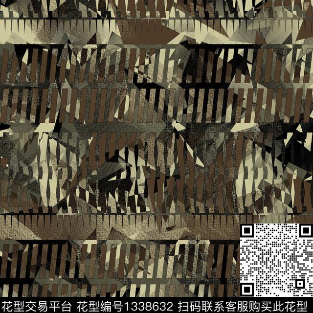 趋势华亿平台纸印花几何传统印花华亿平台下载（图片编号: 1338632） - 瓦栏（Walan）