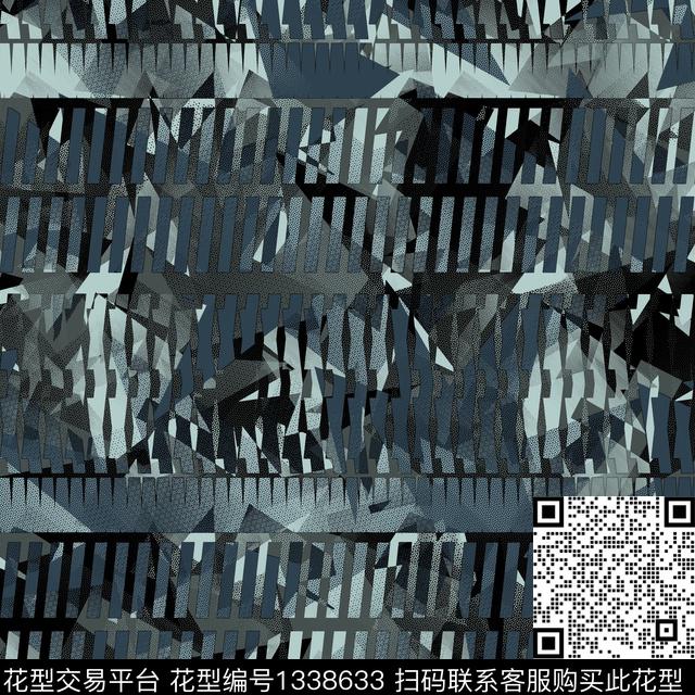 趋势华亿平台纸印花几何传统印花华亿平台下载（图片编号: 1338633） - 瓦栏（Walan）