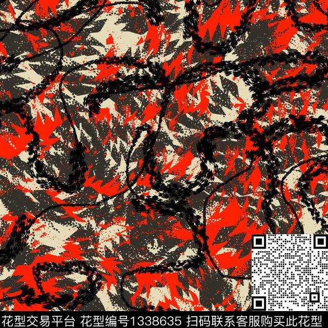 趋势华亿平台纸印花几何传统印花华亿平台下载（图片编号: 1338635） - 瓦栏（Walan）