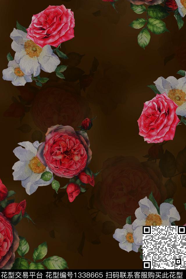 旗袍香云纱中国风数码印花华亿平台下载（图片编号: 1338665） - 瓦栏（Walan）