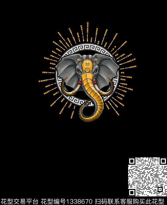 动物头潮牌大牌风数码印花华亿平台下载（图片编号: 1338670） - 瓦栏（Walan）