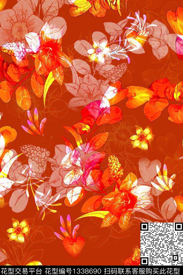 窗帘时尚女装数码印花华亿平台下载（图片编号: 1338690） - 瓦栏（Walan）