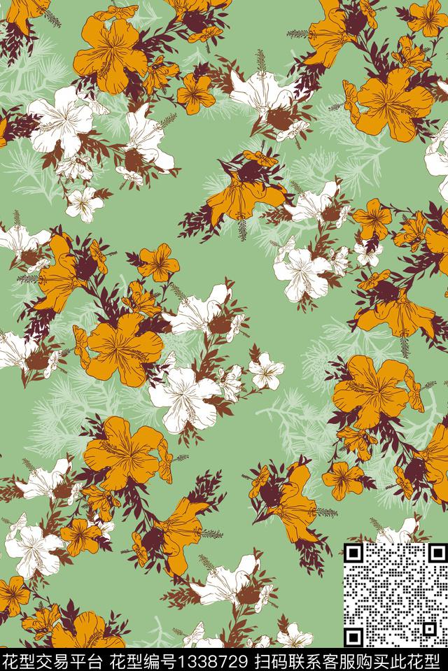 花卉民族风风传统印花华亿平台下载（图片编号: 1338729） - 瓦栏（Walan）