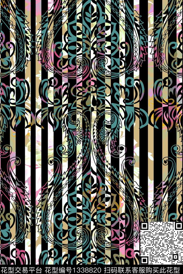 肌理几何简欧传统印花华亿平台下载（图片编号: 1338820） - 瓦栏（Walan）