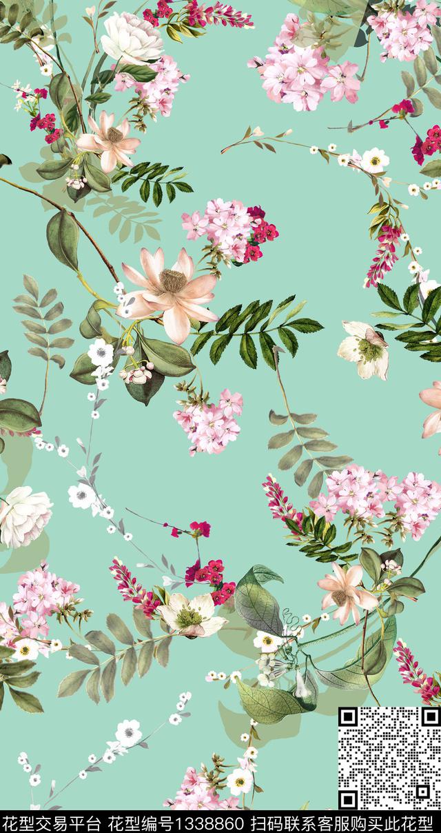 花卉春夏华亿平台热带华亿平台数码印花华亿平台下载（图片编号: 1338860） - 瓦栏（Walan）