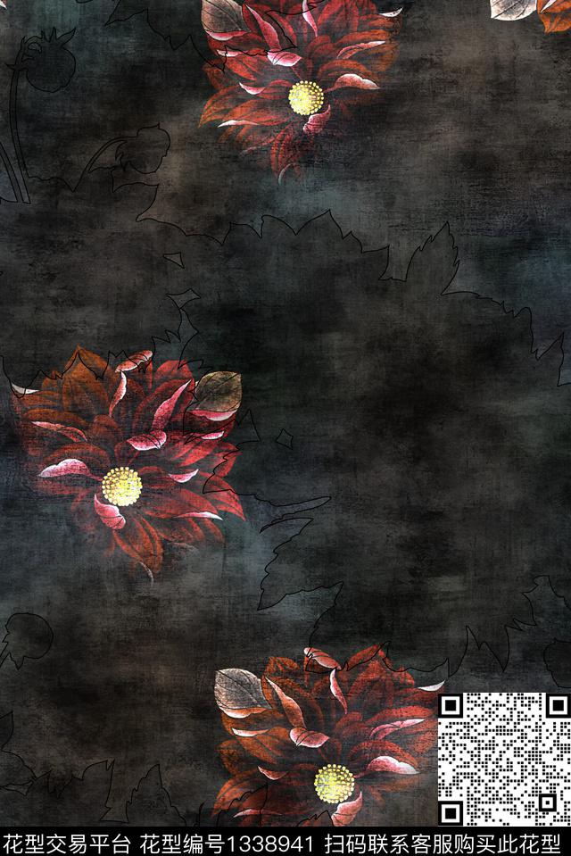 香云纱中老年中国风数码印花华亿平台下载（图片编号: 1338941） - 瓦栏（Walan）