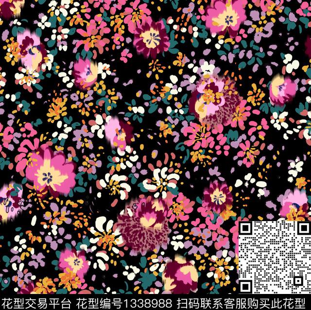 手绘波点烟火传统印花华亿平台下载（图片编号: 1338988） - 瓦栏（Walan）