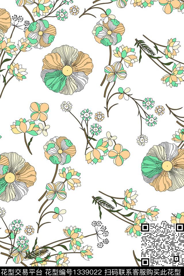 女装花卉小碎花传统印花华亿平台下载（图片编号: 1339022） - 瓦栏（Walan）