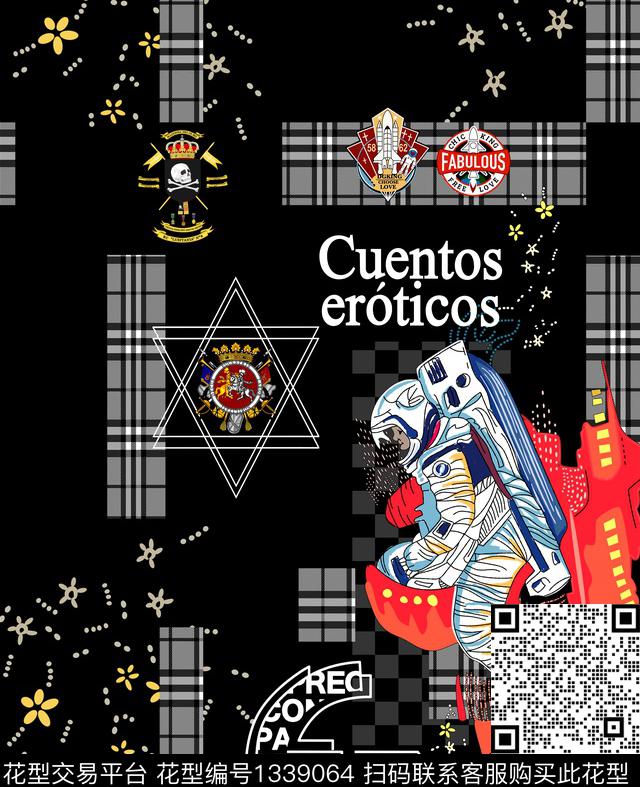 几何定位格子外星人数码印花华亿平台下载（图片编号: 1339064） - 瓦栏（Walan）