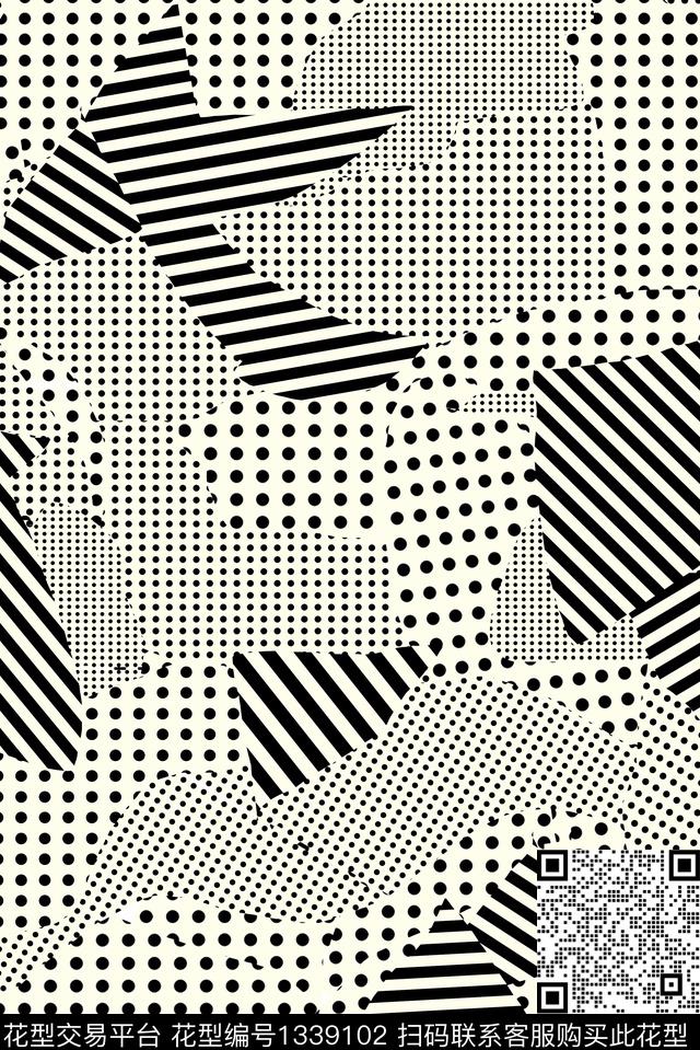 几何抽象大传统印花华亿平台下载（图片编号: 1339102） - 瓦栏（Walan）