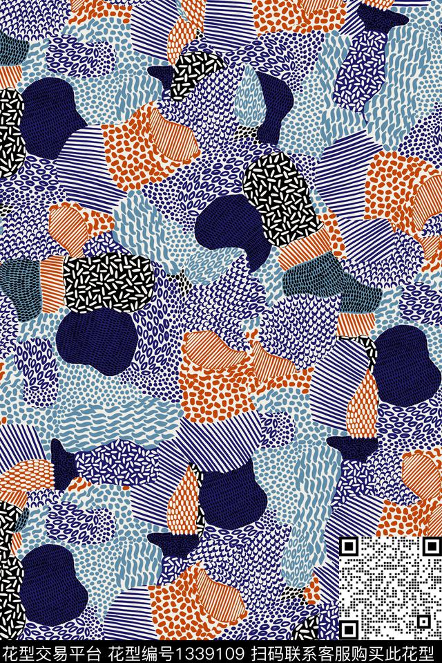 几何抽象中国风传统印花华亿平台下载（图片编号: 1339109） - 瓦栏（Walan）