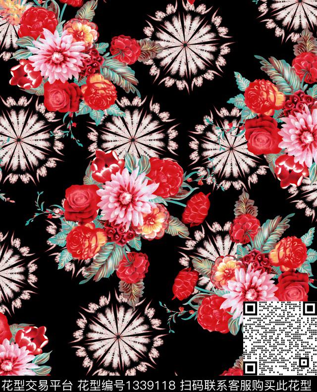 女装花卉大牌风传统印花华亿平台下载（图片编号: 1339118） - 瓦栏（Walan）