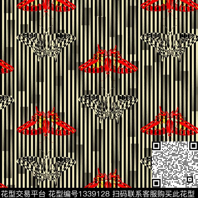 纸印花黑白条纹几何传统印花华亿平台下载（图片编号: 1339128） - 瓦栏（Walan）