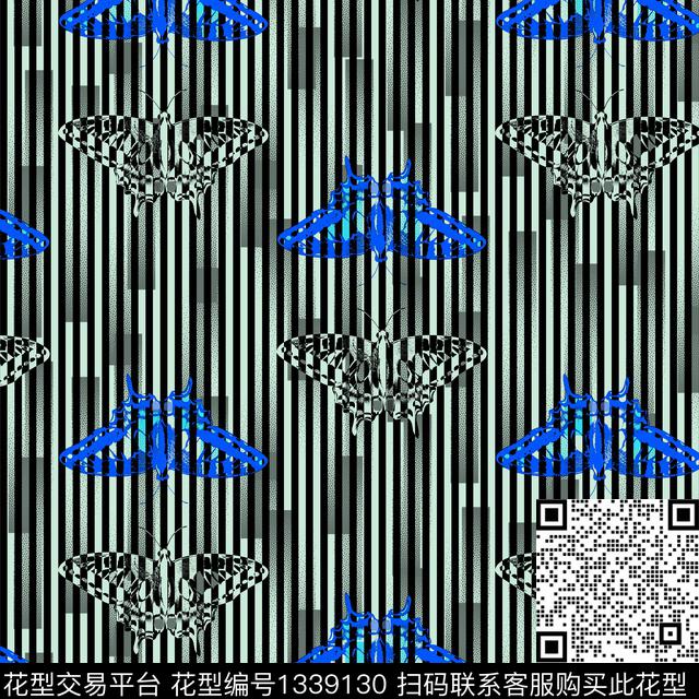 纸印花黑白条纹几何传统印花华亿平台下载（图片编号: 1339130） - 瓦栏（Walan）