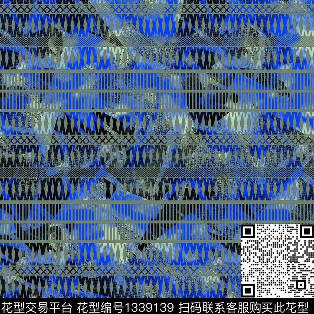 趋势华亿平台纸印花几何传统印花华亿平台下载（图片编号: 1339139） - 瓦栏（Walan）