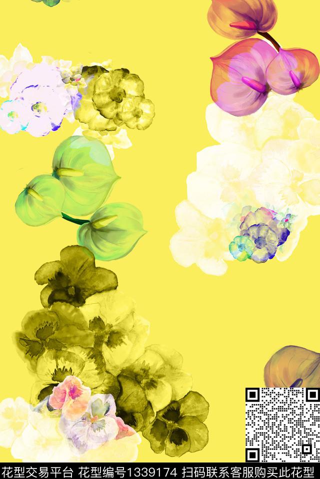 插画趋势华亿平台窗帘数码印花华亿平台下载（图片编号: 1339174） - 瓦栏（Walan）