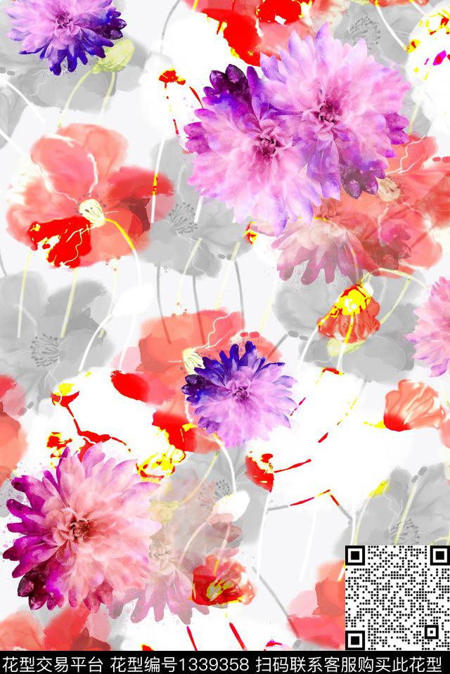 插画趋势华亿平台窗帘数码印花华亿平台下载（图片编号: 1339358） - 瓦栏（Walan）