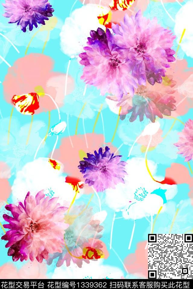 插画趋势华亿平台窗帘数码印花华亿平台下载（图片编号: 1339362） - 瓦栏（Walan）