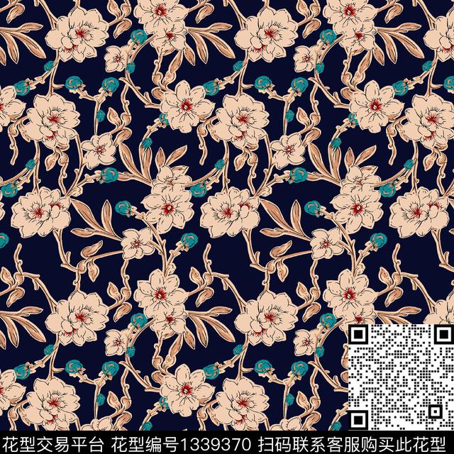 女装花卉大牌风传统印花华亿平台下载（图片编号: 1339370） - 瓦栏（Walan）