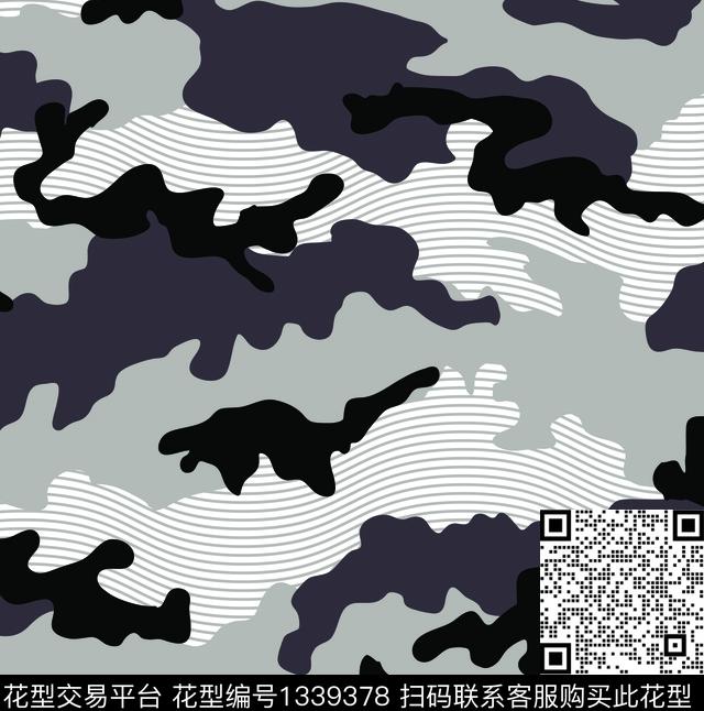 黑白灰迷彩传统印花华亿平台下载（图片编号: 1339378） - 瓦栏（Walan）
