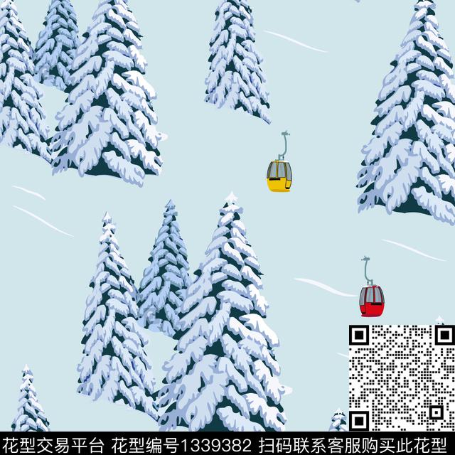 羽绒服雪山缆车传统印花华亿平台下载（图片编号: 1339382） - 瓦栏（Walan）