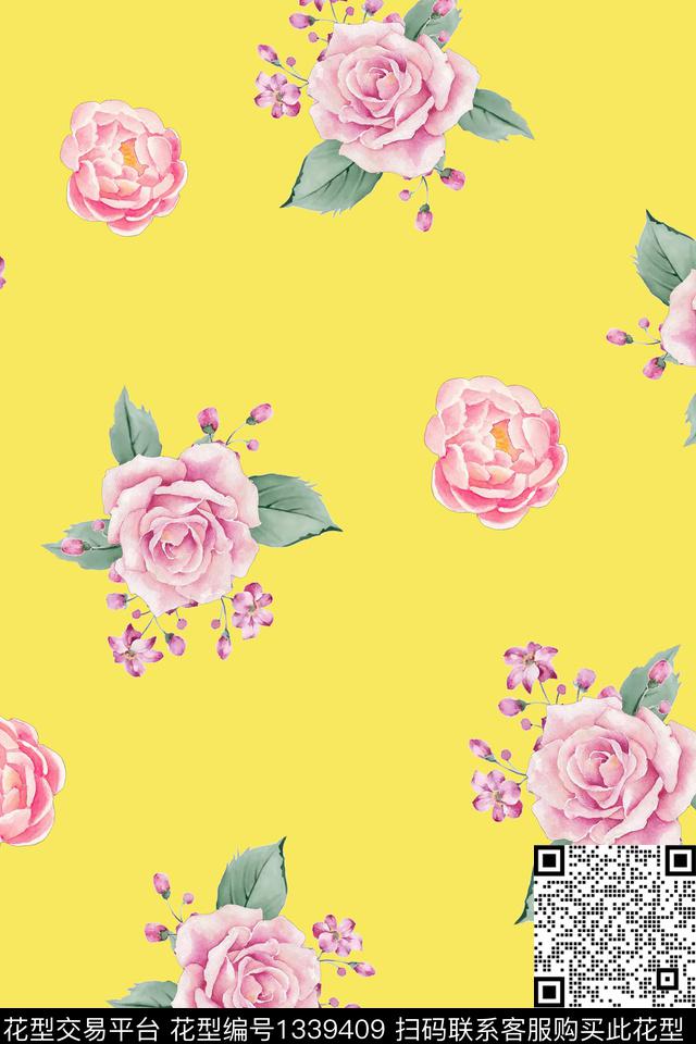 花卉富贵大牌风数码印花华亿平台下载（图片编号: 1339409） - 瓦栏（Walan）