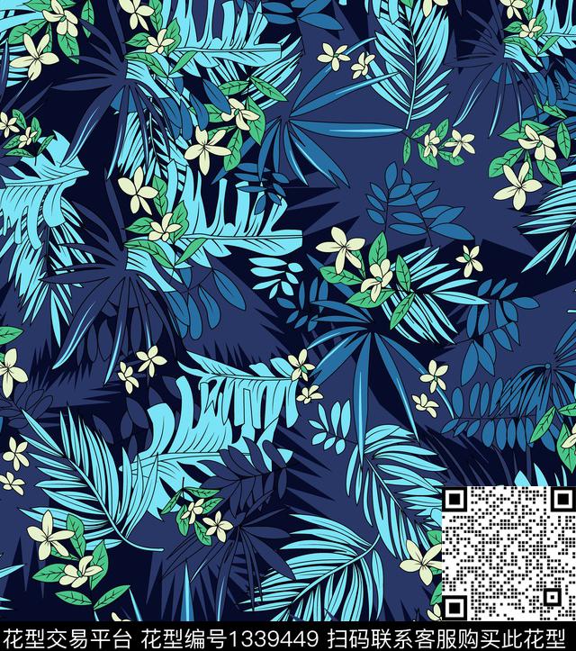 品牌男装花卉雪纺网纱系列传统印花华亿平台下载（图片编号: 1339449） - 瓦栏（Walan）