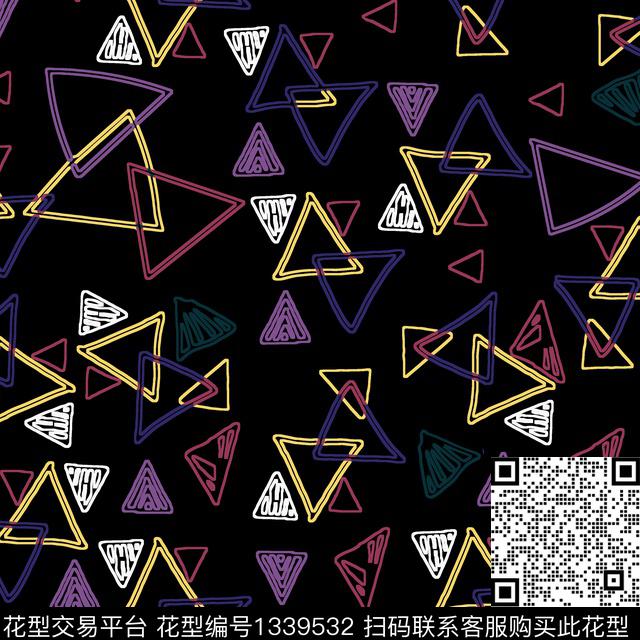 几何女装抽象传统印花华亿平台下载（图片编号: 1339532） - 瓦栏（Walan）