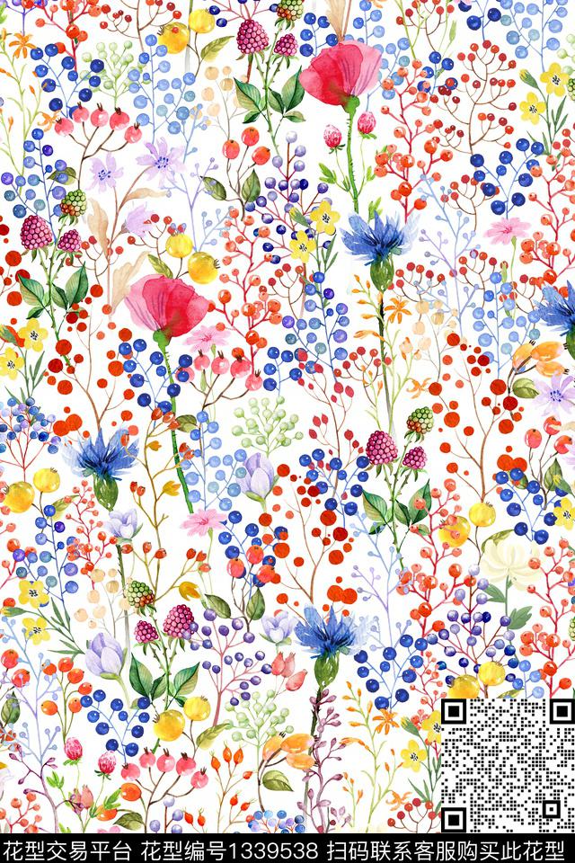 女装花卉植物数码印花华亿平台下载（图片编号: 1339538） - 瓦栏（Walan）
