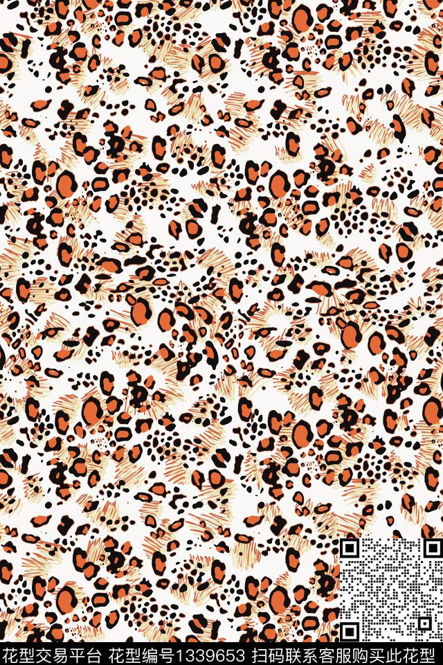 几何动物纹大牌风数码印花华亿平台下载（图片编号: 1339653） - 瓦栏（Walan）