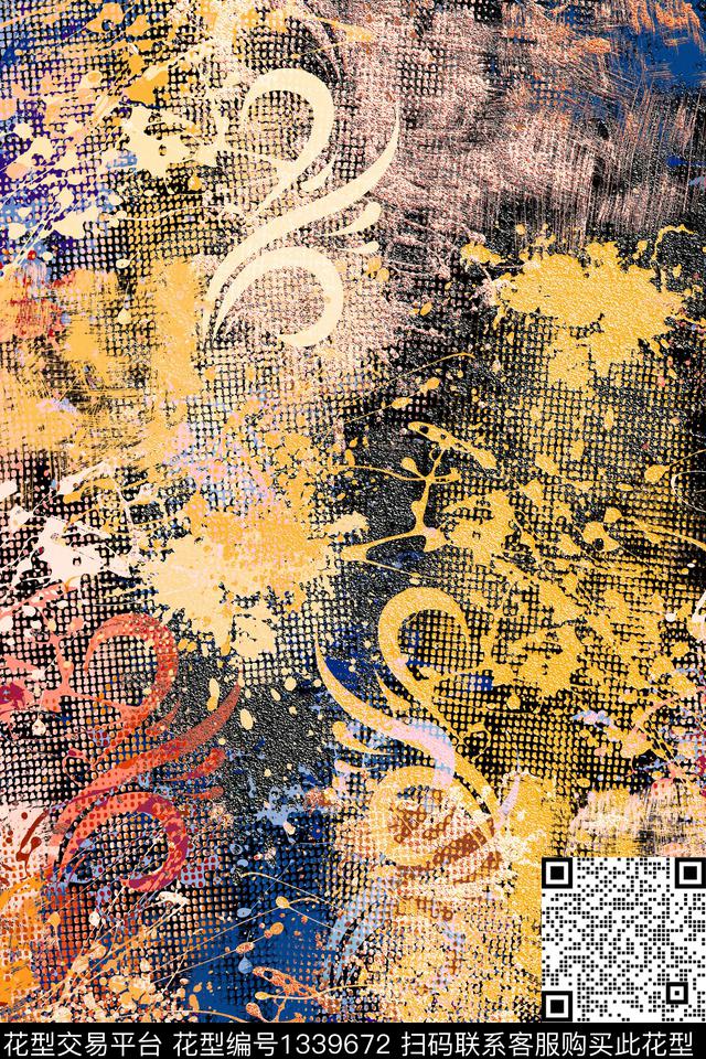 抽象男装家居服户外数码印花华亿平台下载（图片编号: 1339672） - 瓦栏（Walan）