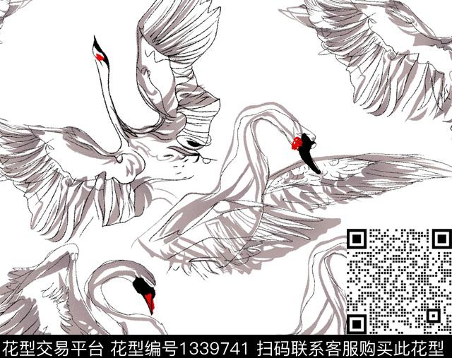 潮牌大牌风抽象传统印花华亿平台下载（图片编号: 1339741） - 瓦栏（Walan）