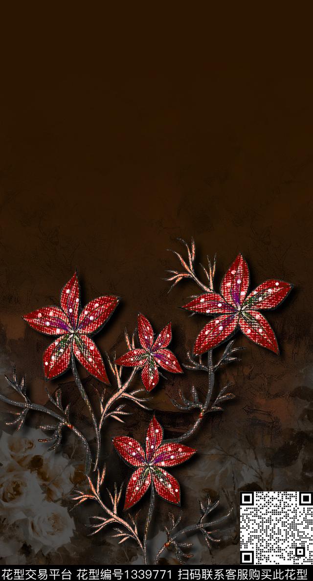 旗袍香云纱中国风数码印花华亿平台下载（图片编号: 1339771） - 瓦栏（Walan）