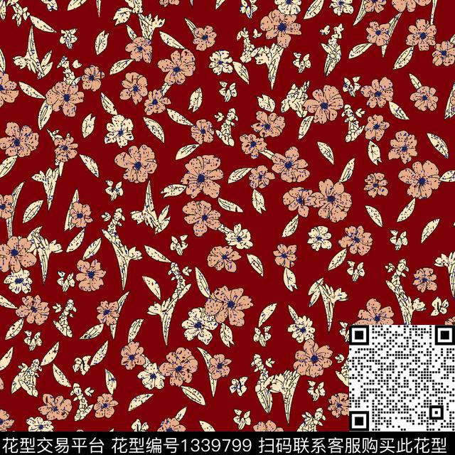 女装花卉大牌风传统印花华亿平台下载（图片编号: 1339799） - 瓦栏（Walan）