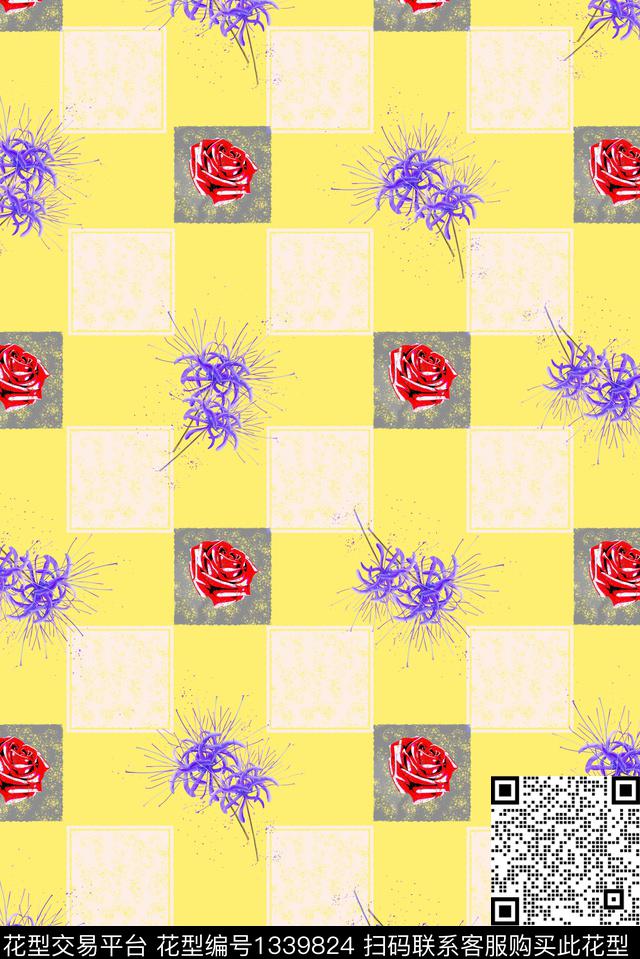 插画时尚窗帘数码印花华亿平台下载（图片编号: 1339824） - 瓦栏（Walan）