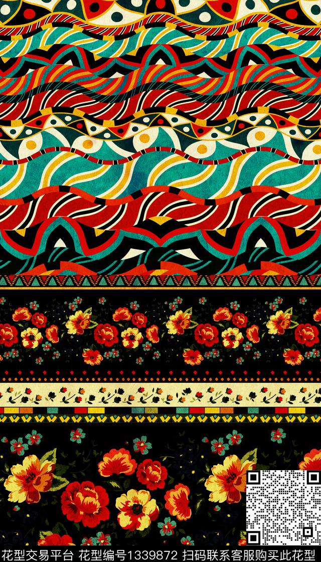 定位花复古民族风数码印花华亿平台下载（图片编号: 1339872） - 瓦栏（Walan）