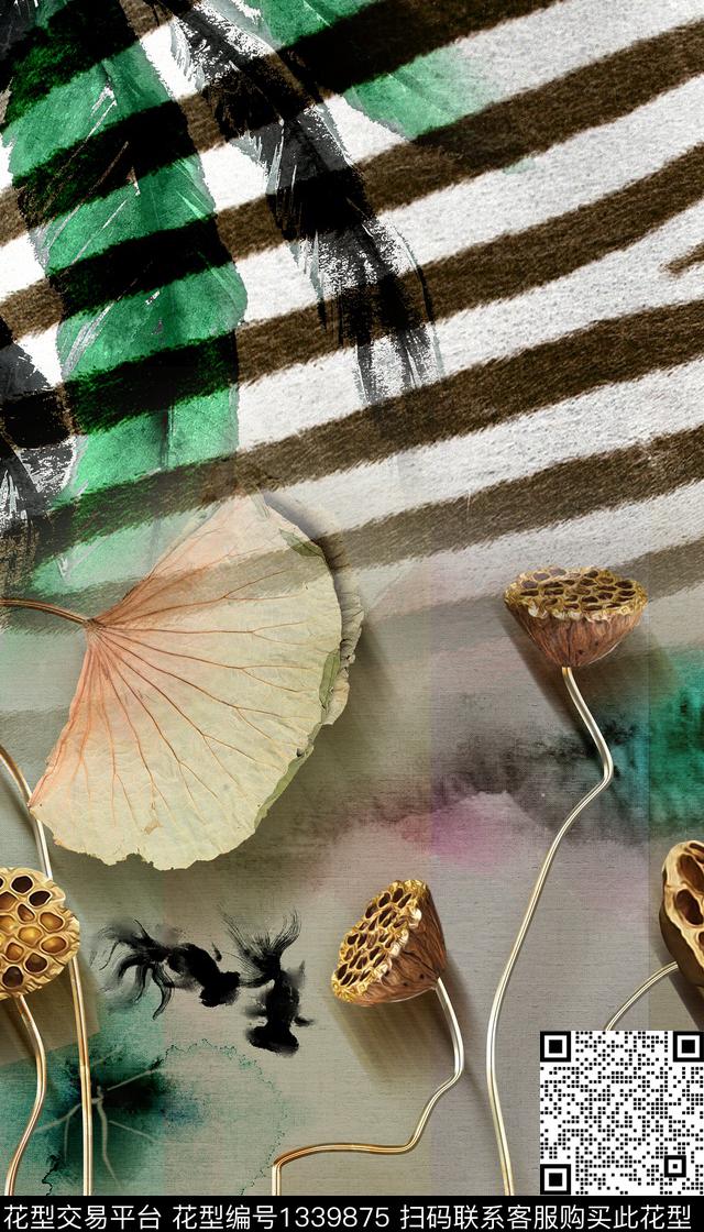 连衣裙定位花大牌风数码印花华亿平台下载（图片编号: 1339875） - 瓦栏（Walan）