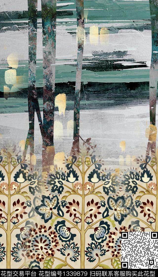 定位花复古民族风数码印花华亿平台下载（图片编号: 1339879） - 瓦栏（Walan）
